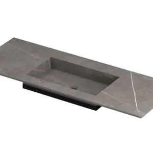 Ink Post Wastafel keramische slab envelop bak midden zonder kraangat - Armani grey mat - 1200x450x10 mm (bxdxh) Koop Vandaag