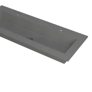 Finale Uitverkoop Ink Kraft dubbele meubelwastafel 120x45cm - 2 kraangaten - Quartz grijs