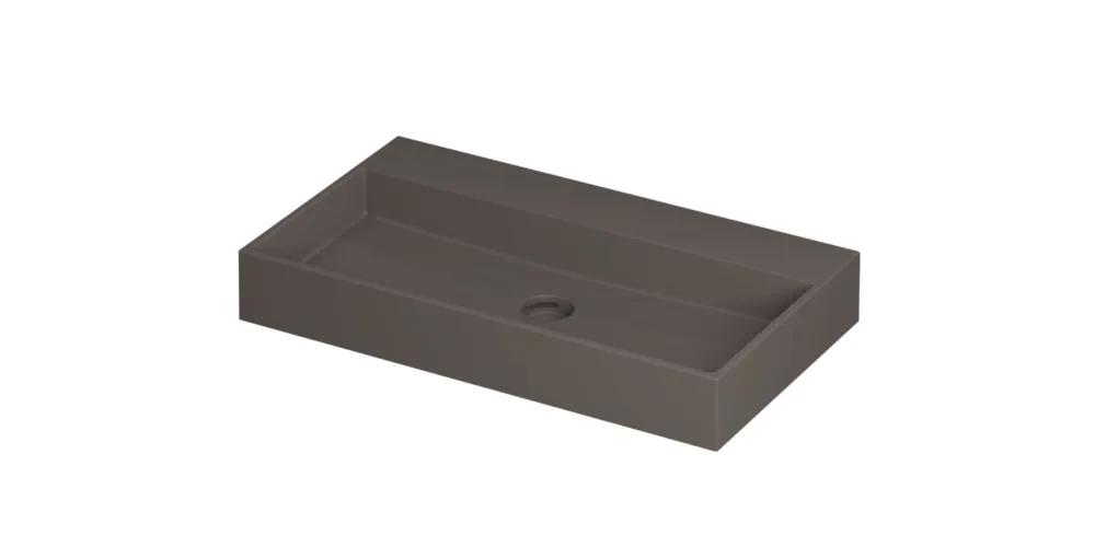 Porseleinen wastafel zonder kraangat - mat basento - 80x45x11cm Actieprijs
