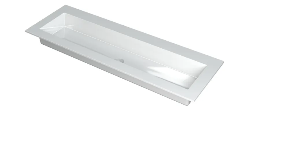 Op = Op Ink Kraft meubelwastafel 140x45cm - zonder kraangat - Polystone glans wit