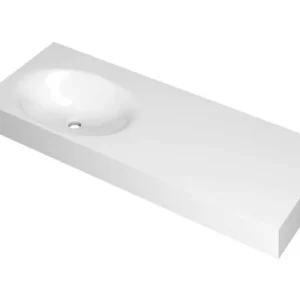 Gratis Retour Ink Smooth Wastafel polystone links zonder kraangat glans wit 1200x450x90mm (bxdxh)