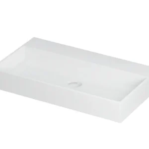 Porseleinen wastafel zonder kraangat - mat wit - 80x45x11cm Tijdelijk Beschikbaar