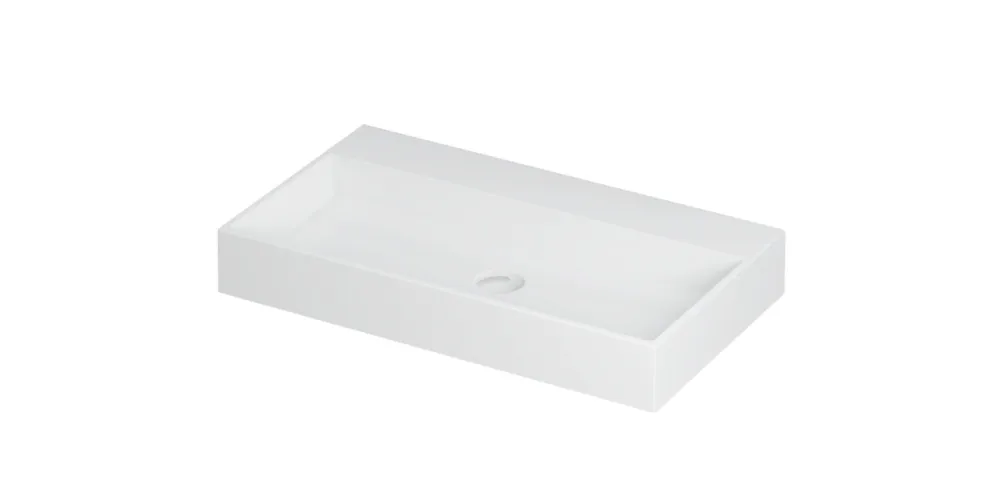 Porseleinen wastafel zonder kraangat - mat wit - 80x45x11cm Tijdelijk Beschikbaar