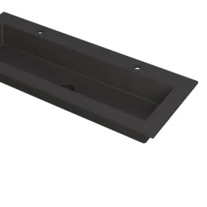 Ink Kraft meubelwastafel 120x45cm - 2 kraangaten - Quartz zwart Voordeelprijs