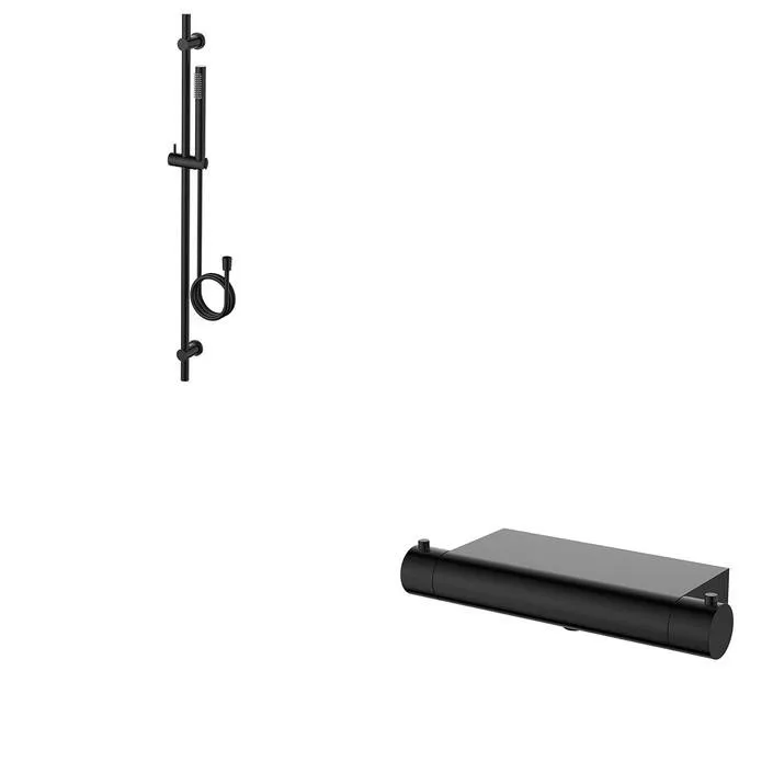 Nieuw Regn glijstangset + thermostaat met planchet gunmetal black PVD
