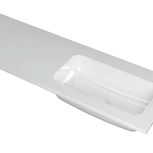 Ink Faktor Wastafel polystone rechts zonder kraangat - Glans wit - 1400x450x15 mm (bxdxh) Hoge Kwaliteit