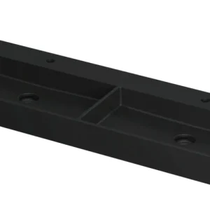 Ink United Dubbele Wastafel - Mat Zwart Porselein, 2 Kraangaten, Verborgen Overloop, 1400x450mm Flitsaanbieding
