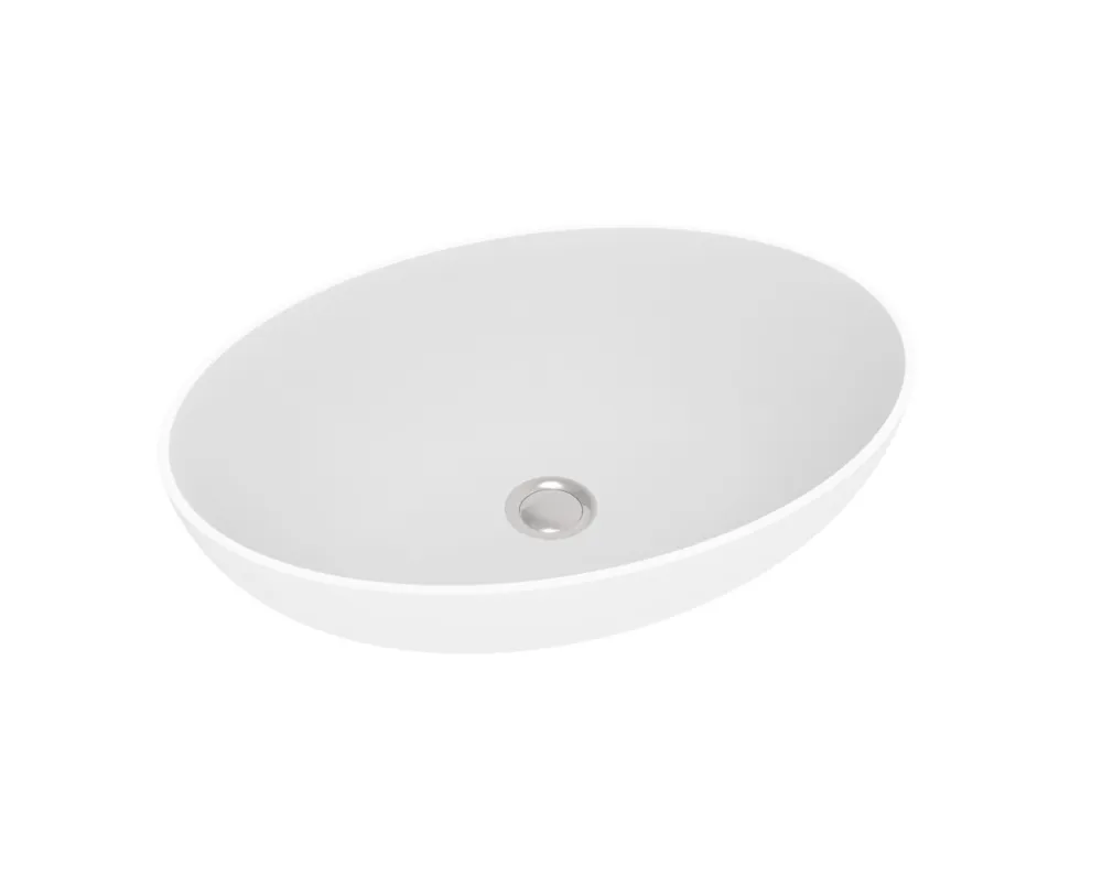 Voordeelprijs Blinq Lement opzetwastafel ovaal 57x40x14,5cm mat wit