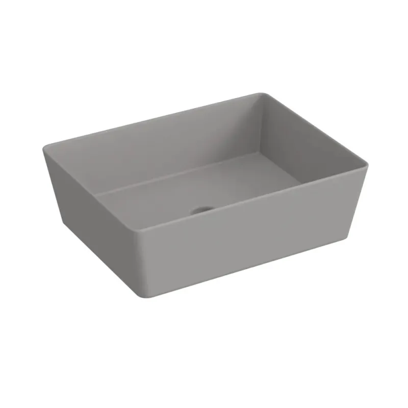 Blinq Couleur opzetwastafel rechthoekig 50x38cm - cement Alleen Vandaag