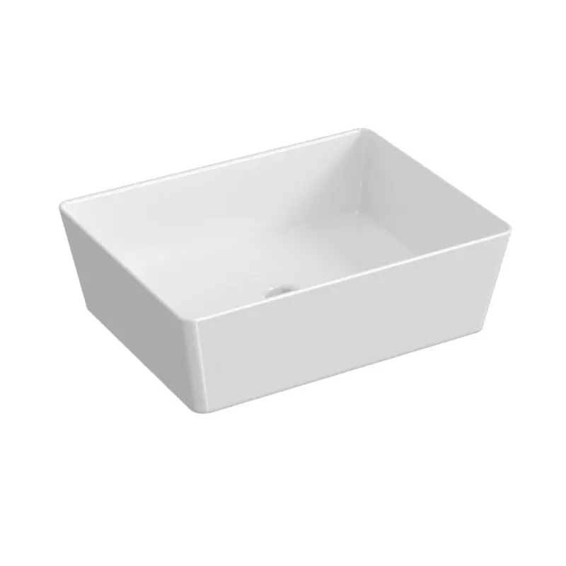 Finale Uitverkoop Blinq Couleur opzetwastafel rechthoekig 50x38cm - glans wit
