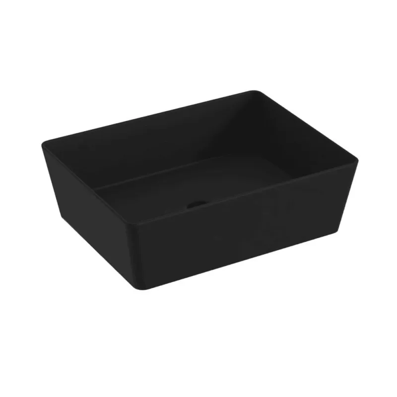 Blinq Couleur opzetwastafel rechthoekig 50x38cm - mat zwart Koopje