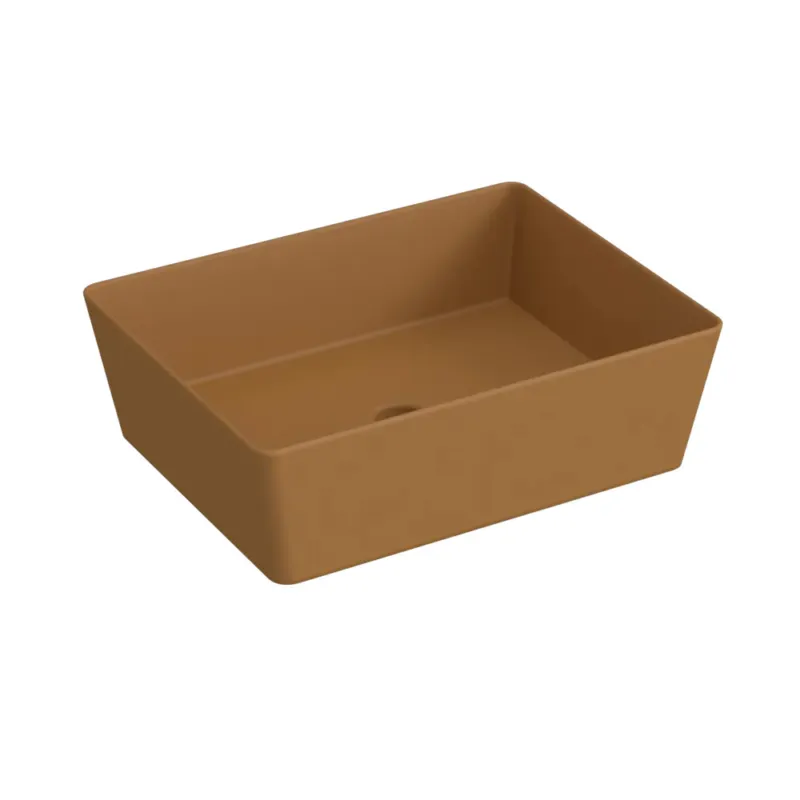 Betrouwbaar Blinq Couleur opzetwastafel rechthoekig 50x38cm - tabak