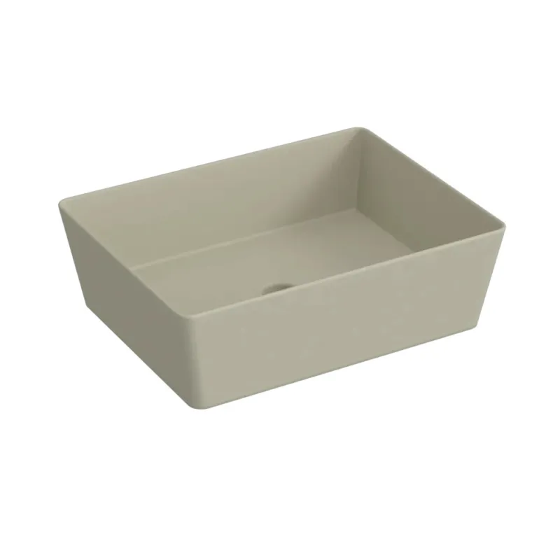 Blinq Couleur opzetwastafel rechthoekig 50x38cm - zand Fabrieksprijs