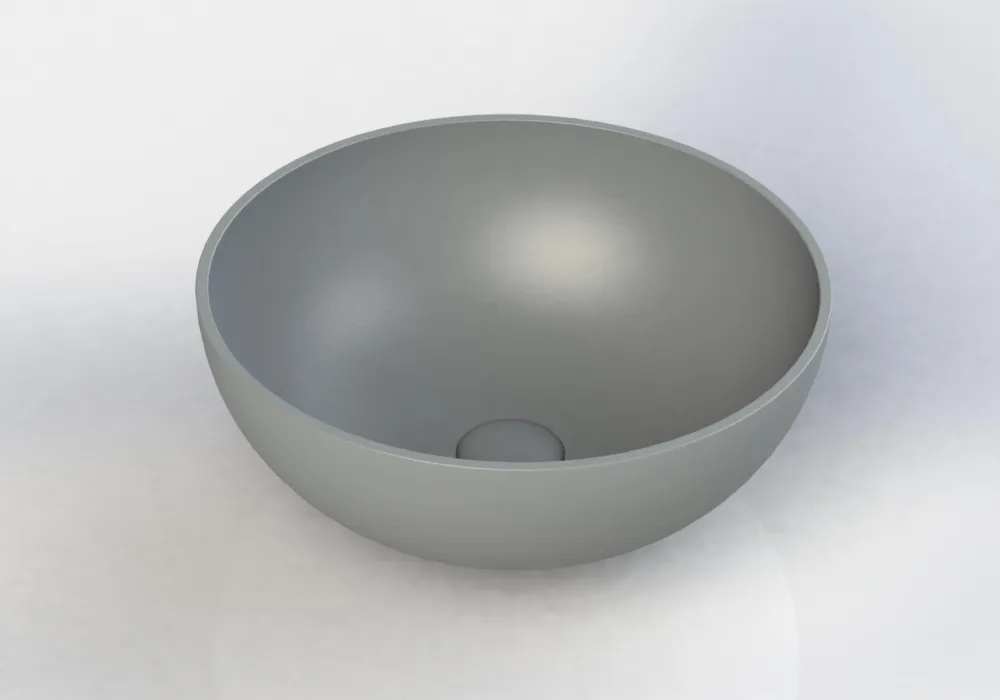 Blinq Lement opzetwastafel rond 40x15,5 beton grijs Laatste Kans