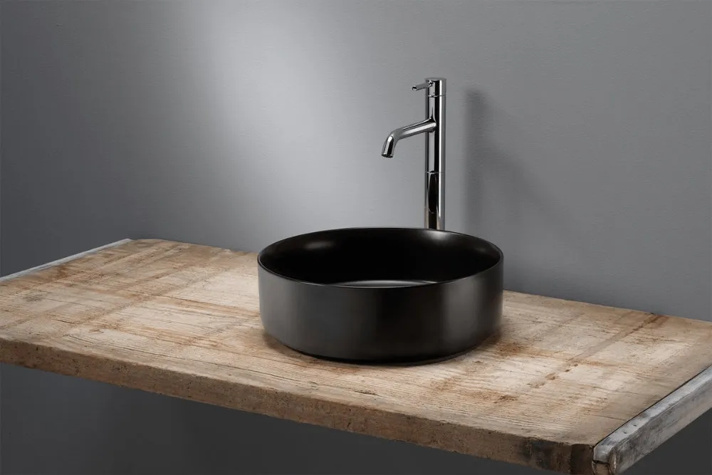 Shop Nu Blinq Ispra opzetwastafel rond 35,5cm mat zwart