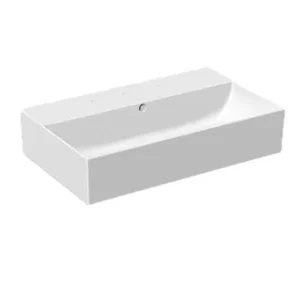 Blinq Couleur opzetwastafel 60x36,5cm rechthoekig - Wit Snelle Levering