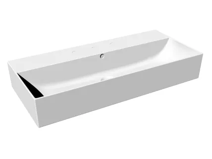 Lage Kosten Blinq Couleur opzetwastafel 80x36,5cm rechthoekig - Wit