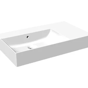 Favoriet Blinq Couleur opzetwastafel 80x46,5cm met kraangat en aflegruimte rechts - Wit mat