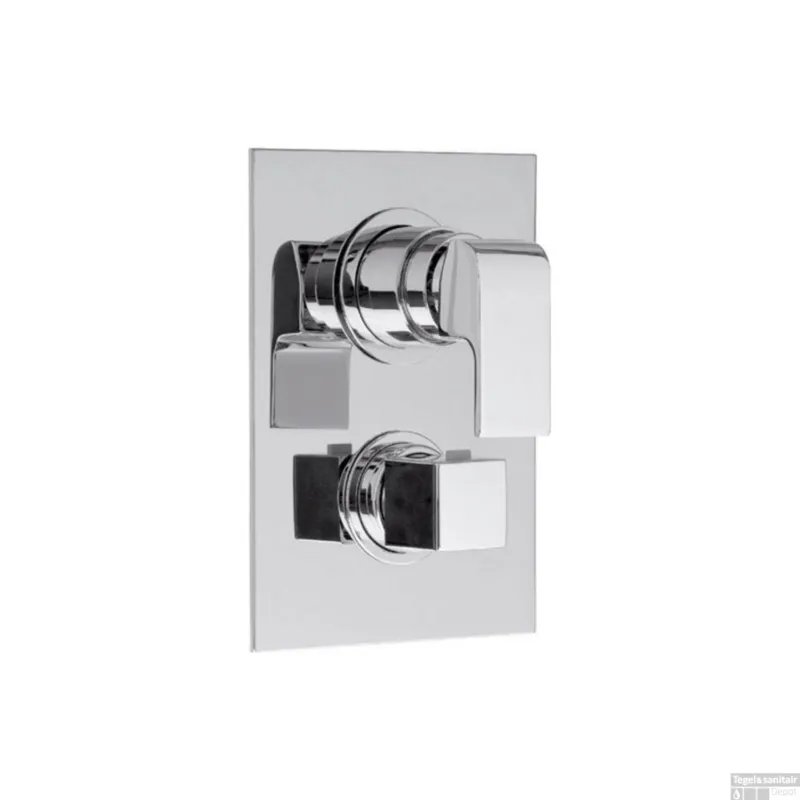 Voordeelprijs Douchekraan Inbouw Sapho Dimy Thermostatisch Afbouwdeel 3-weg Chroom (incl. inbouwdeel)