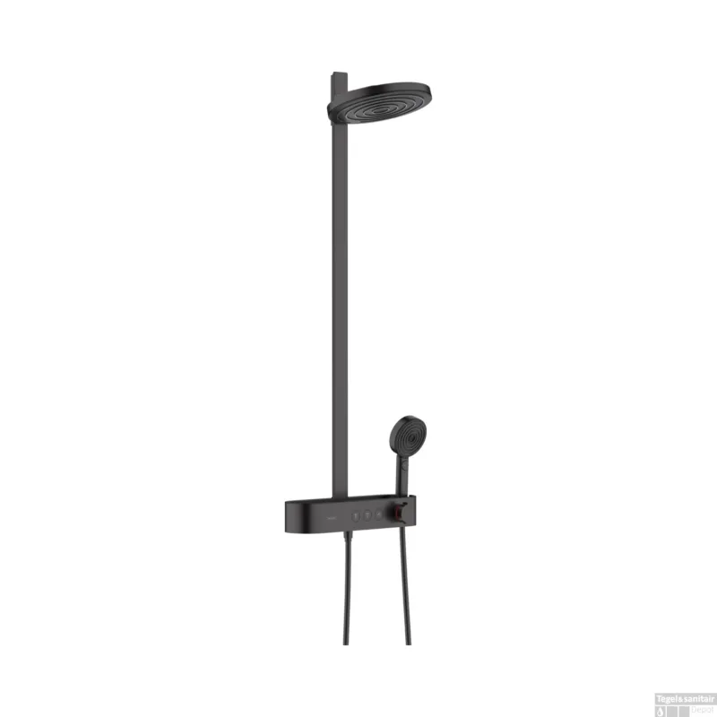 Hete Deal Regendouche set HansGrohe Pulsify S Showerpipe 2 Jets EcoSmart Met ShowerTablet Select 400 Mat Zwart