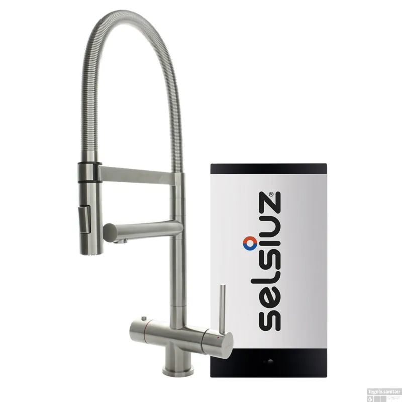 Kokendwaterkraan Selsiuz XL RVS Inclusief Combi Extra Boiler Exclusieve Aanbieding