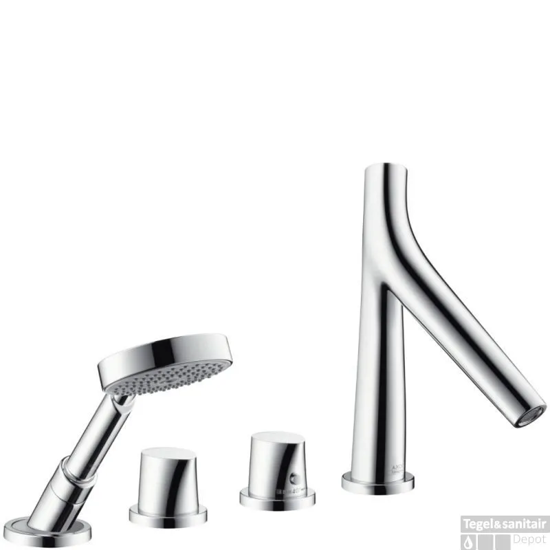 Favoriet Axor Starck Organic Afdekset 4-gats Badrandcombinatie Met Douchegarn. Chroom