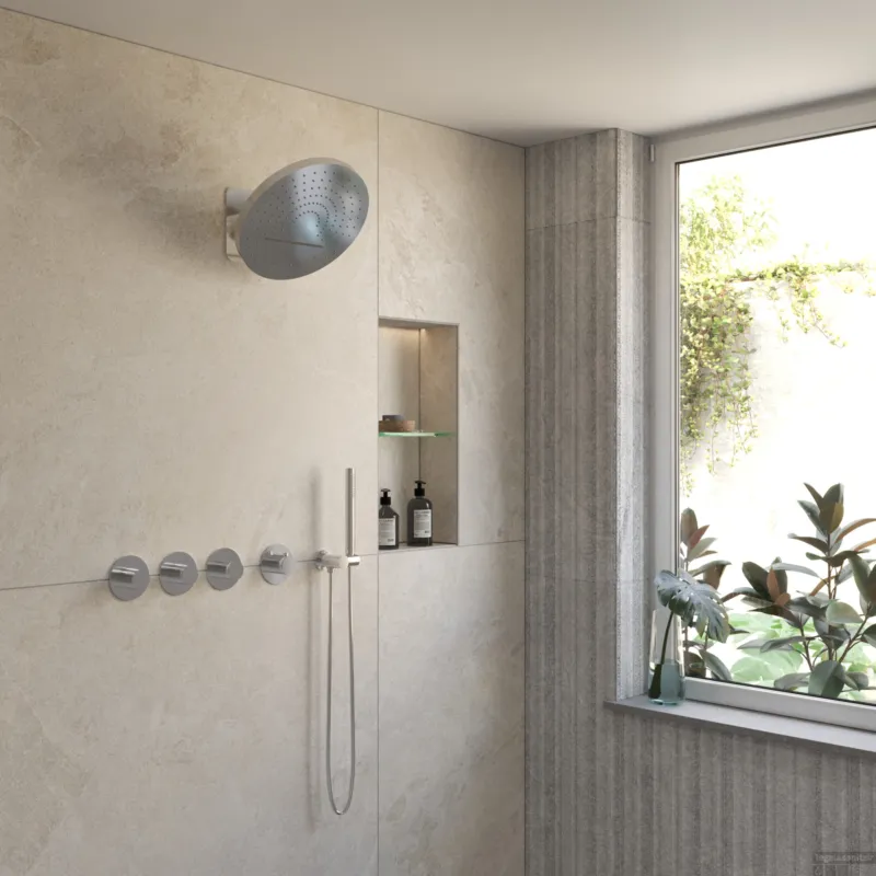 Meest Verkocht BWS Inbouw Regendouche Sensa Chroom Wanduitloop 32cm Hoofddouche met Handdouche Stopkranen Tropical Rain