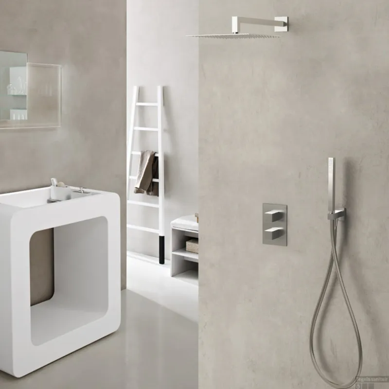 Betrouwbaar Inbouw Regendouche Set Sanimex Design Giulini Thermostatisch Vierkante Hoofddouche Chroom