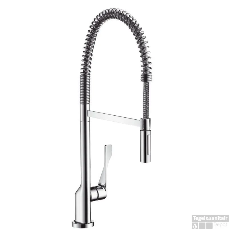 Axor Citterio Keukenkraan Semi Pro Met Ergonomische Greep Rvs Look Snelle Levering