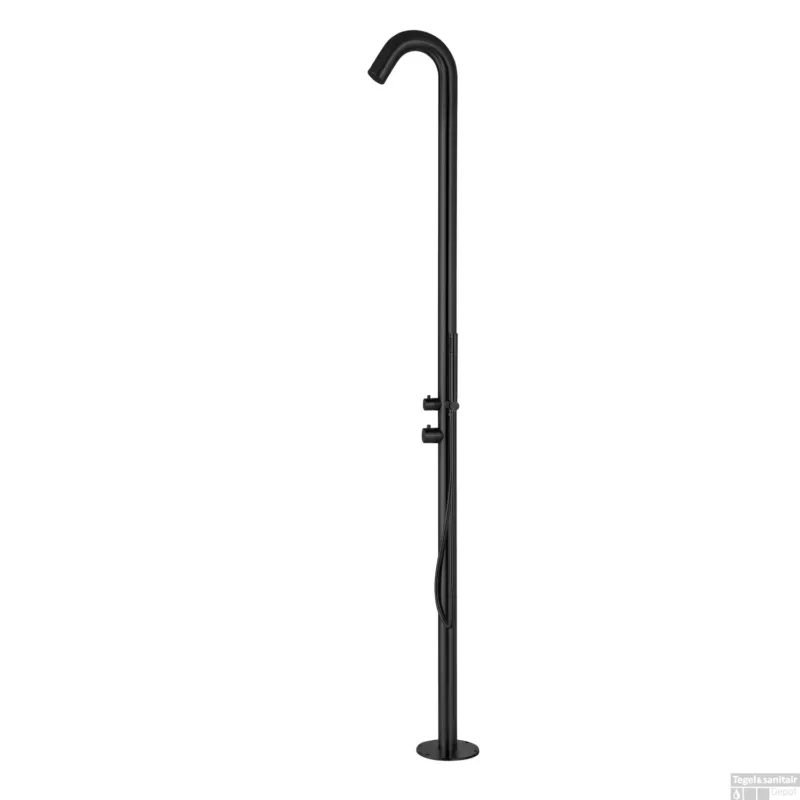 Betrouwbaar Thermostatische Buitendouche BWS Tube Met Handdouche Inclusief Inbouwdeel Mat Zwart 316S