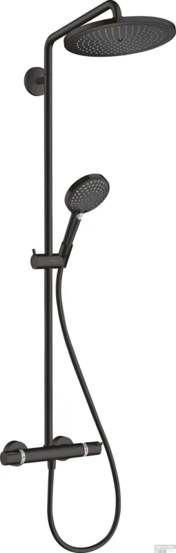 Hansgrohe Croma Select S Showerpipe 280 1jet EcoSmart met douchethermostaat en handdouche Raindance Select S 120 3jet, mat zwart Must-Have