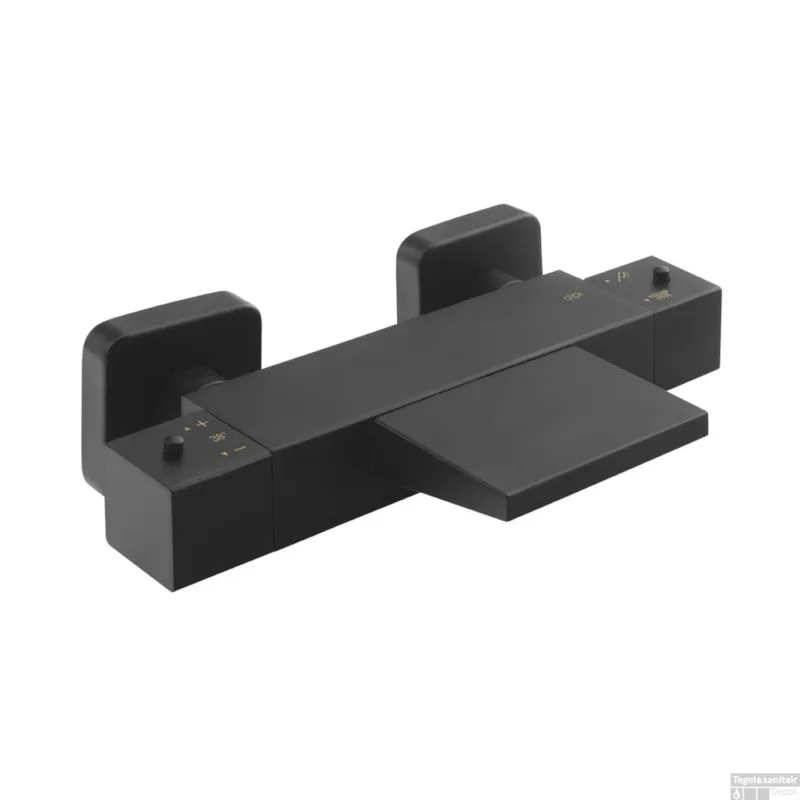 Opbouw Badkraan Sapho Dimy Thermostaatkraan Waterval 2-knop 15.5 cm Mat Zwart Aanbieding