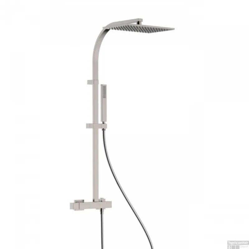 Beperkt Aanbod Regendoucheset Tres Slim Exclusive Opbouw Mengkraan met Antikalk Handdouche RVS