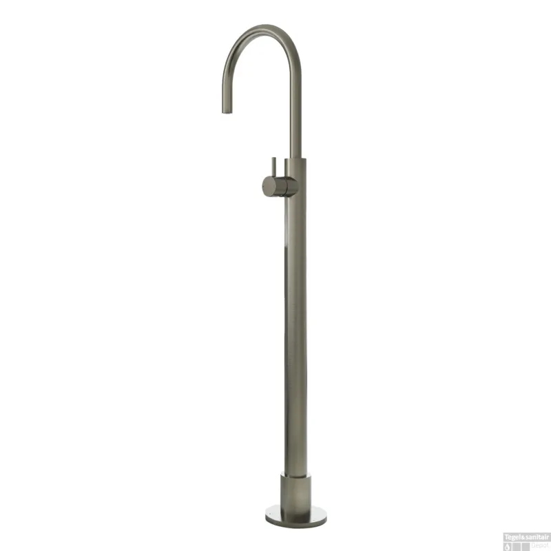 Aanbieding Vrijstaande Wastafelmengkraan Hotbath Cobber 1-hendel Gebogen 121 cm Geborsteld Nikkel