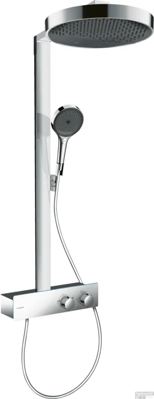 Op = Op Hansgrohe Rainfinity showerpipe 360 1jet met ShowerTablet 350, chroom