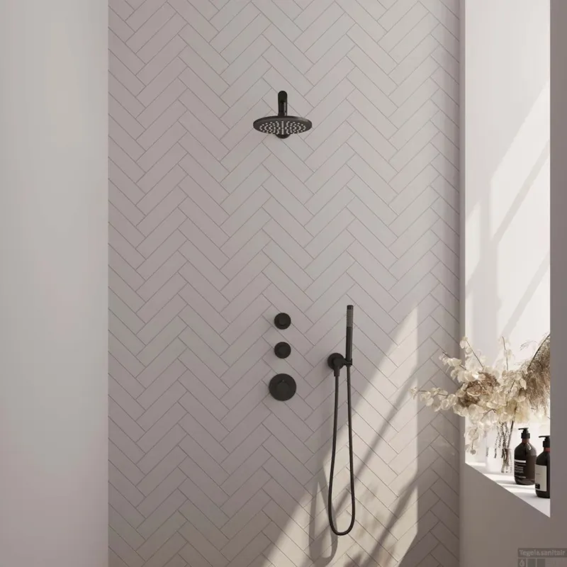 Thermostatische Inbouwdoucheset Brauer Carving Omstelknoppen Mat Zwart (Alle Opties) Seizoensaanbieding
