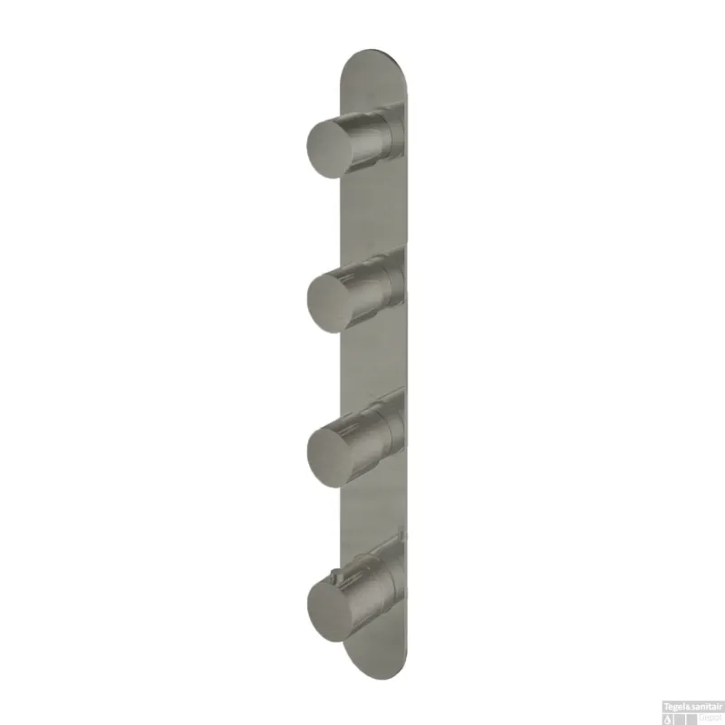 Douchethermostaat Hotbath Buddy Inbouw 3 Stopkranen Verticaal Geborsteld Nikkel Koopje