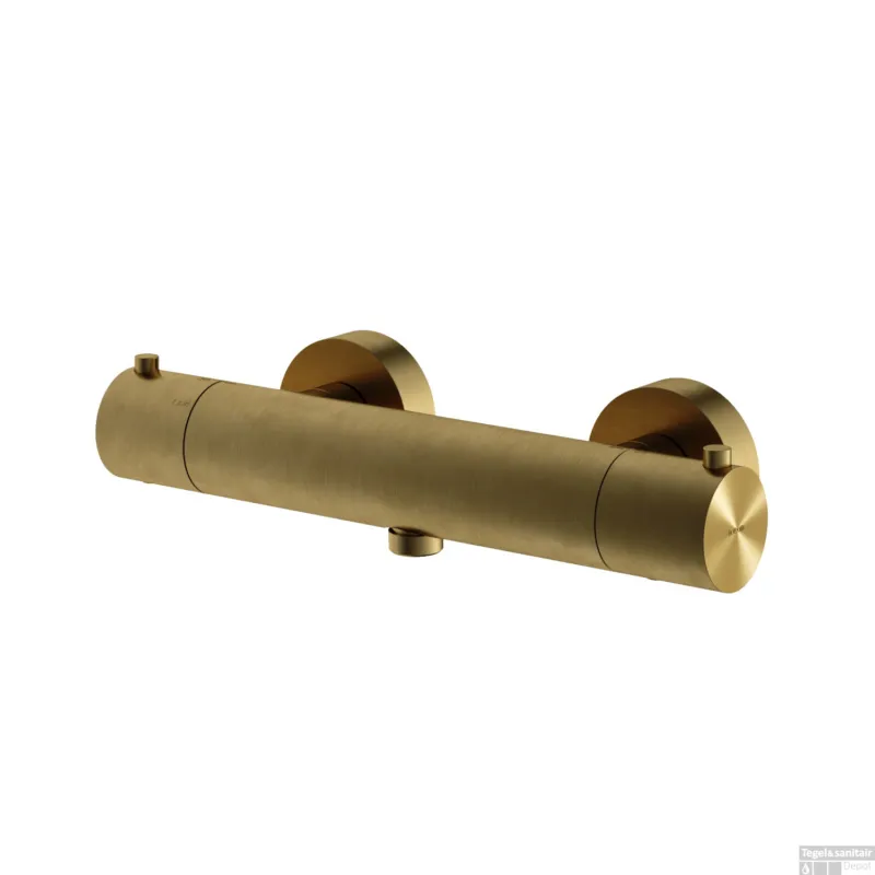 Voordeelprijs Douchemengkraan Hotbath Archie Thermostatisch met 1/2" Doucheslang Onderaansluiting Geborsteld Messing PVD