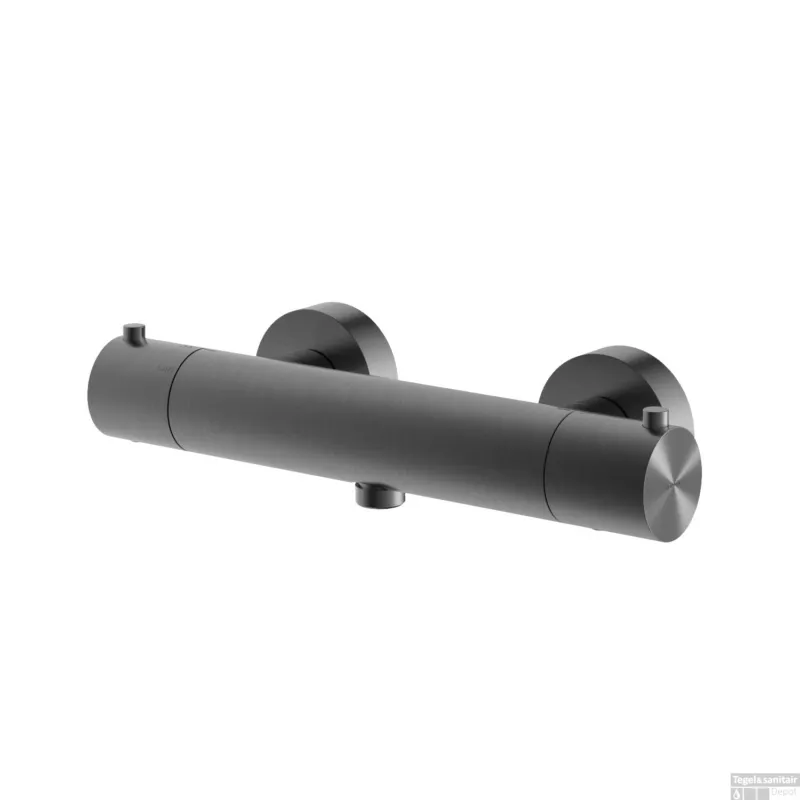 Douchemengkraan Hotbath Archie Thermostatisch met 1/2" Doucheslang Onderaansluiting Geborsteld Gunmetal PVD Voordeelprijs