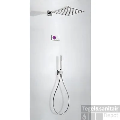 Tres electronische inbouw doucheset met regendouche chroom 09286563 Laatste Versie