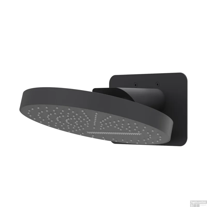 Koopje Hoofddouche IVY HALO Wandmodel Inc. Wandbeugel en Inbouwbox 32 cm Mat Zwart PED