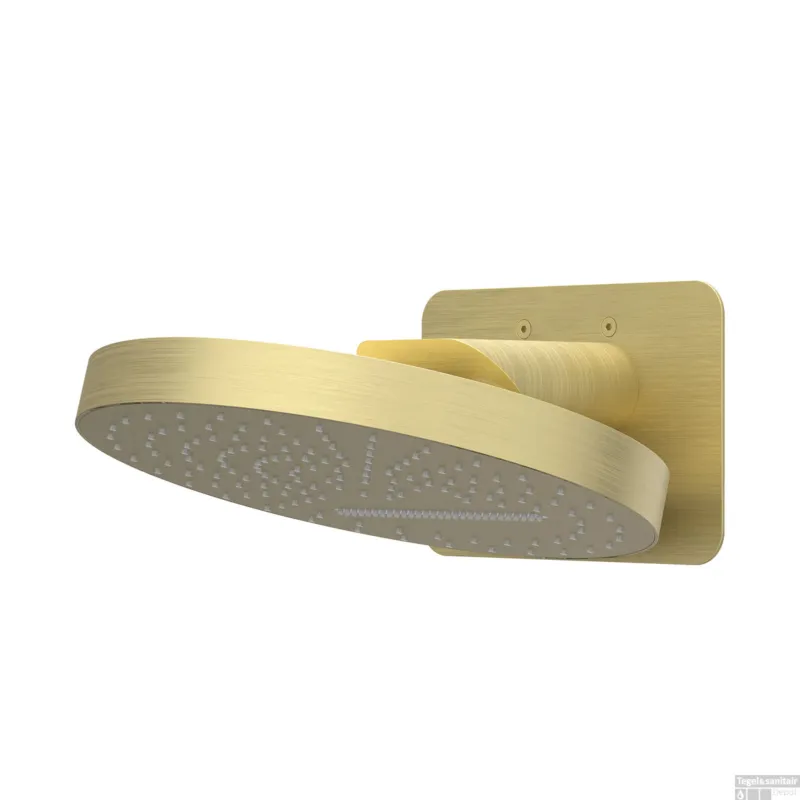 Hoofddouche IVY HALO Wandmodel Inc. Wandbeugel en Inbouwbox 32 cm Geborsteld Mat Goud PVD Bestel Nu