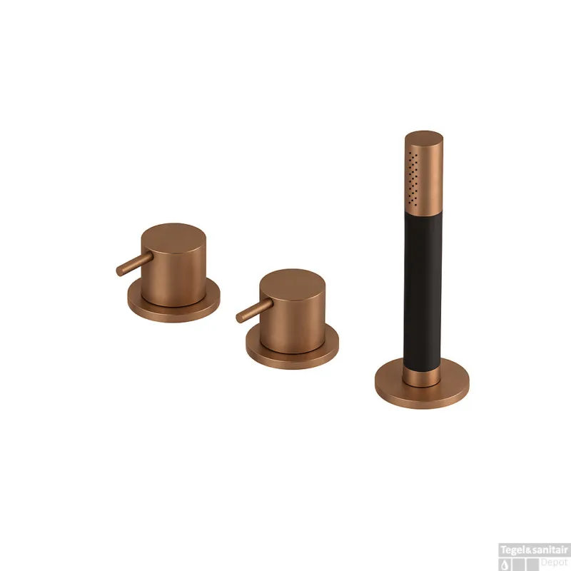 Superprijs Inbouw Badrandcombinatie Hotbath Cobber Met 2-weg Omstel Verouderd Messing (incl. Handdouche) Living Colours