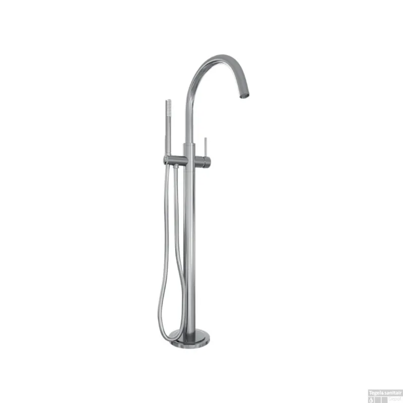 Gereduceerde Prijs Vrijstaande Badkraan Brauer Chrome Met Handdouche Staafmodel Chroom