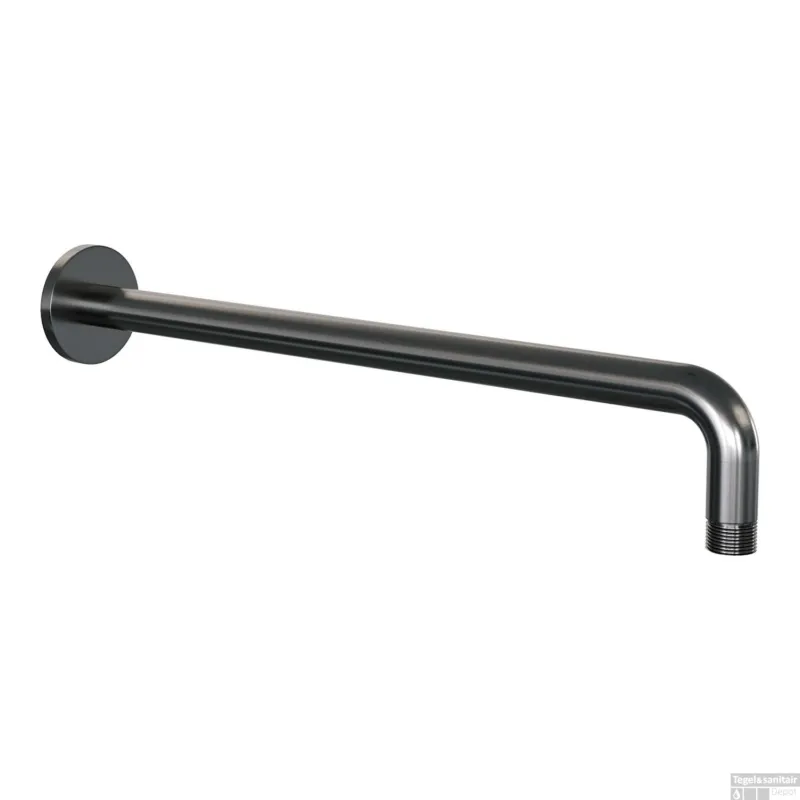 Alleen Vandaag Regendoucheset Inbouw Brauer Gunmetal Edition Thermostatisch 20cm met Gebogen Wandarm en Handdouche Staaf Losse Stopkranen Geborsteld Gunmetal