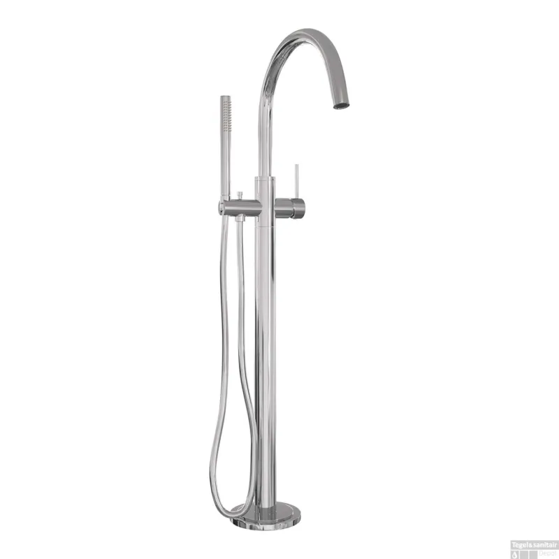 Badkraan Vrijstaand Brauer Chrome Carving met Staaf Handdouche Chroom Korting