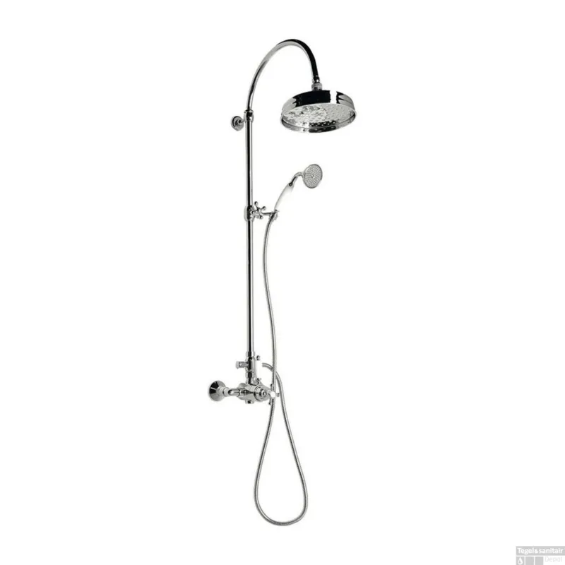 Snelle Levering Regendoucheset Opbouw Sapho Antea Compleet Thermostatische Ø 20 cm Chroom