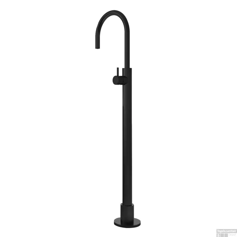 Weekendaanbieding Vrijstaande Wastafelmengkraan Hotbath Cobber 1-hendel Gebogen 121 cm Mat Zwart