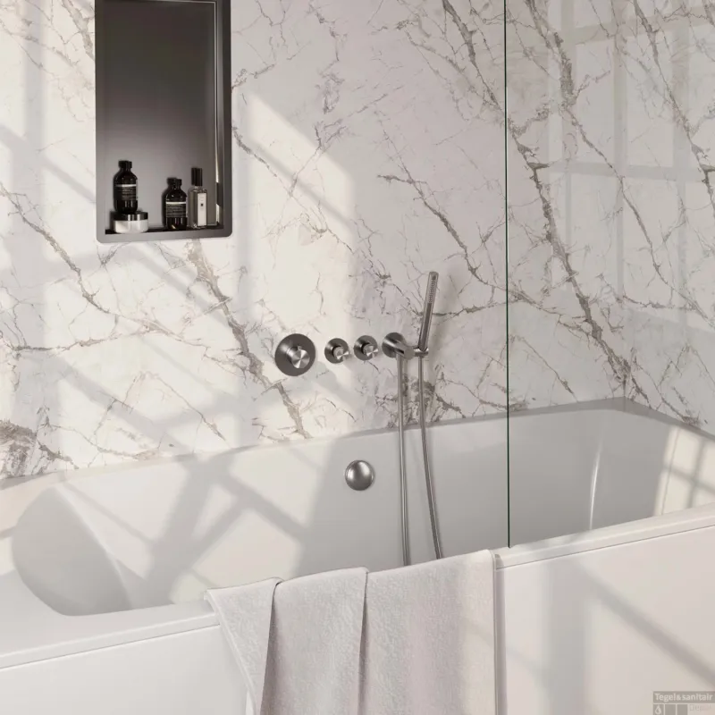 Inbouwthermostaat set Brauer Brushed Edition Incl Badafvoer Geborsteld RVS (Keuze Handdouche) Aanbieding