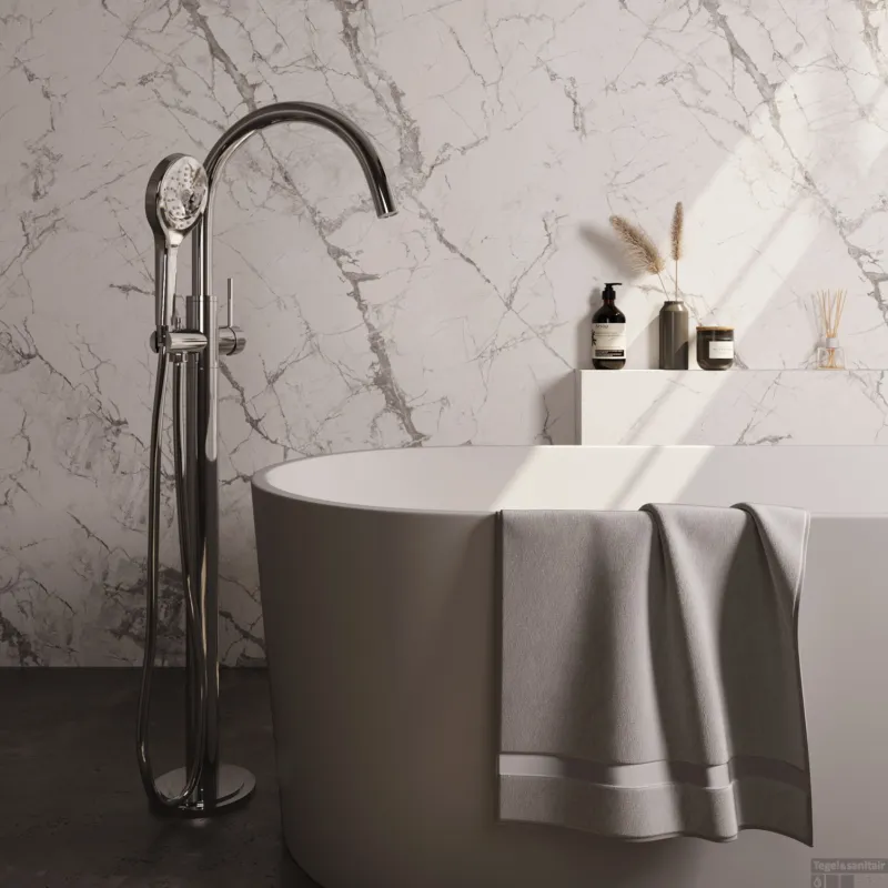 Superprijs Vrijstaande Badkraan Brauer Chrome Met Handdouche Rond Chroom